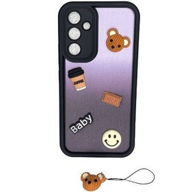 تصویر کاور سولید خرسی همراه با آویز خرسی مناسب برای گوشی آیفونx/xs Bear solid cover with bear pendant suitable for iphone x/xs