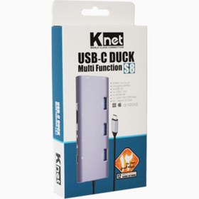 تصویر هاب و داک استیشن USB-C هشت پورت کی نت مدل K-MFCMS808 K-NET K-MFCMS808 8-in-1 USB Type-C Multifunction Docking Station