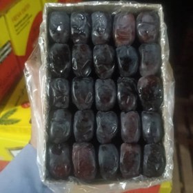 تصویر خرما مضافتی سوپرلوکس دو ردیفه در 12 بسته 900 گرمی excellent grade mazafati date in 12 bag with 950 gr package