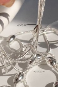 تصویر دستبند زنانه برند ژوپینگ مدل ۳ لاین نقره رنگ ثابت Women's bracelet of xuping brand, model 3 lines, fixed silver color