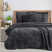 تصویر ست روتختی کِرپ با پتوی اسپانیایی ANTRASİT 