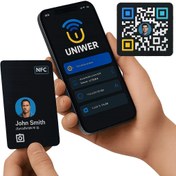 تصویر کارت ویزیت هوشمند NFC + صفحه اختصاصی + لینک کوتاه و QRcode 