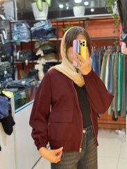 تصویر بامبر جکت کتان - مشکی / فری سایز ۳۶ تا ۴۴ 