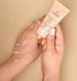 تصویر کرم پودر متعادل کننده رنگ پوست (سی سی کرم)SPF 40سینره در سه رنگ متنوع 