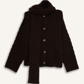 تصویر ژاکت زنانه قهوه ای دفکتو 