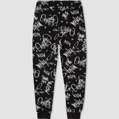 تصویر شلوار عرقیگیری با طراحی چاپی و فیت اسلیم برند Defacto Slim Fit Printed Shirred Sweatpants