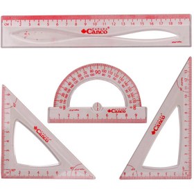 تصویر ست نقاله گونیا و خط کش پلاستیکی Canco ا FABL Ruler set FABL Ruler set