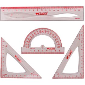 تصویر ست نقاله گونیا و خط کش پلاستیکی Canco FABL Ruler set