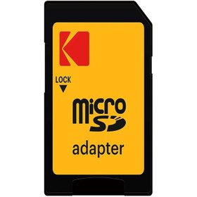 تصویر کارت حافظه microSDXC کداک مدل PREMIUM PERFORMANCE کلاس 10 استاندارد UHS-I U1 V10 A1 سرعت 90MBps ظرفیت 64 گیگابایت به همراه آداپتورSD 