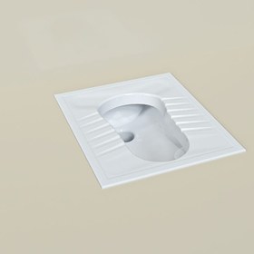 تصویر توالت زمینی تخت چینی کرد مدل آرین ریم لس 