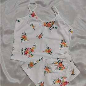 تصویر تاپ شورتک گلدار 