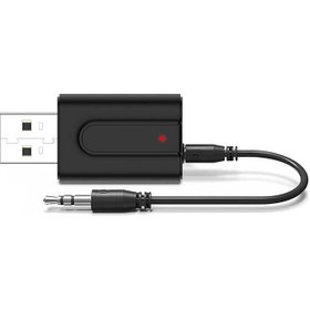 تصویر گیرنده فرستنده USB بلوتوث 5.0 آداپتور صوتی مینی بی‌سیم 2 در 1 برای تلویزیون هدفون رایانه بلندگوها سیستم استریو خودرو 