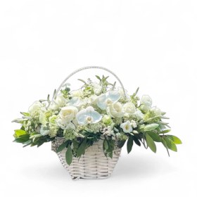 تصویر سبد کل سفید 