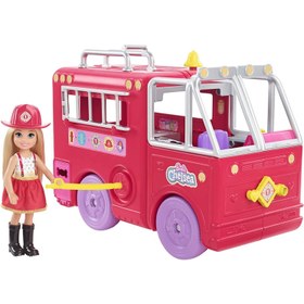 تصویر ست بازی باربی چلسی با کامیون آتش‌نشانی برند mattel Barbie Chelsea Can Be Firetruck Playset