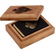 تصویر کارت بازی رویال گلد با جعبه چوبی 