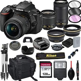 تصویر دوربین Nikon D5600 DSLR با کارتهای 18-55mm VR و 70-300mm لنز 128 گیگابایت ، سه پایه ، فلش و موارد دیگر (بسته نرم افزاری 20pc) 