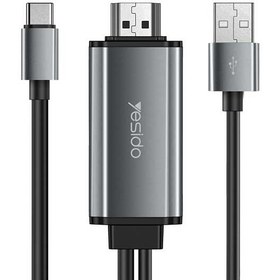 تصویر کابل تبدیل Yesido HM02 Type-C to HDMI 4k 1.8m ا Yesido HM02 Type-C to HDMI 1.8m Media Adapter Yesido HM02 Type-C to HDMI 1.8m Media Adapter