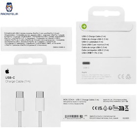 تصویر کابل شارژ دو سر تایپ C اصلی اپل 60 وات مدل A2795 Apple A2795 USB-C 60W Charge Cable