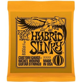 تصویر سیم گیتار الکتریک ernie ball مدل Hybrid Slinky اصلی