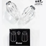 تصویر نمکدان شیشه‌ای رز (جفت) 