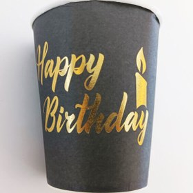 تصویر تم تولد طلاکوب مشکی لاکچری و شیک 