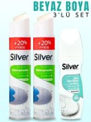 تصویر مراقبت کفش سفید 2 قطعه محافظ آب اسپری پیشگیرانه 300 میل + ورزشی مایع پسر 75 گرم Silver 