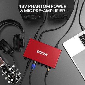 تصویر کارت صدای EBXYA USB با ورودی های EBXYA 24-Bit/192 kHz USB Soundcard Interface USB Audio Interface MIC/XLR/Line 