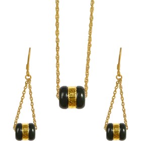 تصویر نیم ست یشم و ورق طلا مایا 