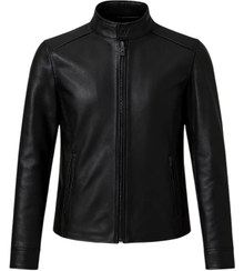 تصویر کاپشن چرم طبیعی مردانه آکو Ako