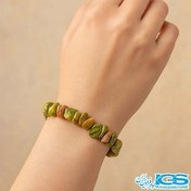 تصویر دستبند سنگ اوناکیت راف چیپسی مکرومه بافی 