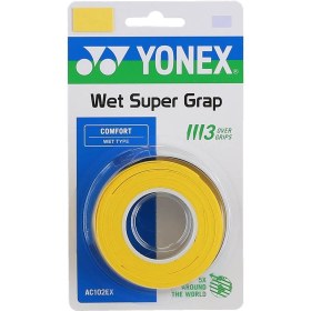 تصویر اورگریپ یونکس Yonex Wet Super Grap Overgrip بسته 3 تایی زرد 