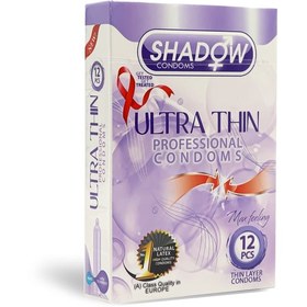 تصویر کاندوم بسیار نازک و شفاف 12تایی شادو Shadow Ultra Thin Professional Condom 12pcs