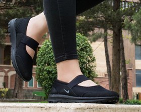 تصویر کفش راحتی طبی عروسکی زنانه - تمام مشکی / Nike arosaki