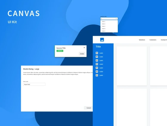 خرید و قیمت دانلود پروژه لایه باز یو آی کیت Canvas UI Kit | ترب