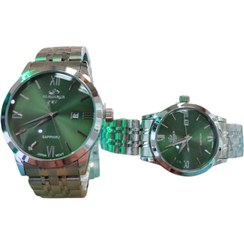 تصویر ساعت مچی ست عقربه‌ای زنانه و مردانه الگانس Elegance مدل سفیرسبز Sapphire Green Elegance watch