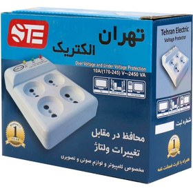 تصویر محافظ برق صوتی تصویری 4 خانه تهران الکتریک با کابل 1 متری Tehran Electric Tehran Electric Voltage Protector