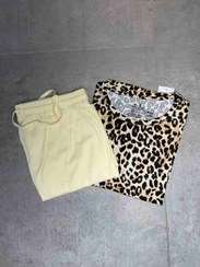 تصویر ست تیشرت وشلوار تمام نخ و پنبه H&M - کرم / XL / ست تیشرت وشلوار 