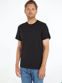 تصویر تی‌شرت مردانه با فیت معمولی، مشکی برند Tommy Hilfiger Men's Regular Fit Crew T-Shirt, Black