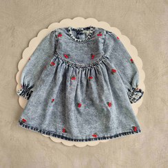 تصویر پیراهن جین گلدوزی شده البالو برند zara 