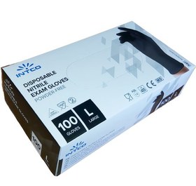 تصویر دستکش نیتریل اینتکو مشکی سایز Nitrile gloves