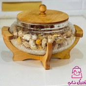 تصویر شکلات خوری آبگز پایه چوبی 