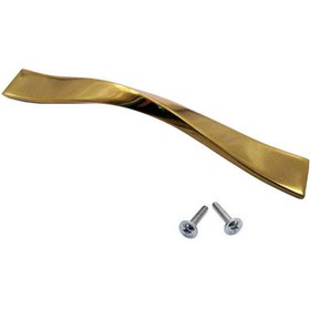 تصویر دستگیره کابینت دو پیچ طلایی فلزی مدل G270 طول 19.5 سانتی‌متر 