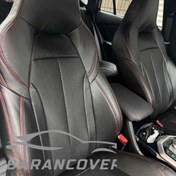 تصویر روکش صندلی هایما S8 پارچه رنگ مشکی دوخت قرمز 