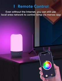 تصویر meross Smart Lamp, Wi-Fi Table Lamp Compatible with Apple HomeKit Alexa Google Home, Bedside Touch Lamp RGBWW Colour Voice Remote app Control (2.4GHz Wi-Fi Only), 1 Count (Pack of 1) meross Smart Lamp, Wi-Fi Table Lamp Compatible with Apple HomeKit Alexa Google Home, Bedside Touch Lamp RGBWW Colour Voice Remote app Control (2.4GHz Wi-Fi Only), 1 Count (Pack of 1)