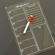 تصویر پلنر پلکسی شفاف با پایه چوبی سایز A4 Plexiglas planer with a wooden base