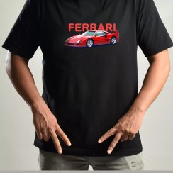 تصویر تیشرت طرح ماشین فراری Ferrari Tshirt C01 