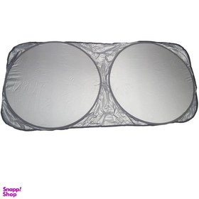 تصویر آفتابگیر شیشه جلو خودرو مدل عینکی به همراه کاور نگهدارنده 