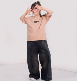 تصویر شلوارجین شافل بگ دخترانه بچگانه|کودک ونوجوان 