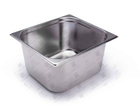 تصویر لگن بن ماری2/3 استیل ضخامت 0/8 SF ابعاد: 352 × 325 میلیمتر با درب و بدون درب