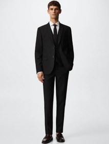 تصویر ژاکت مردانه مشکی منگوMANGO Man | 27050058 اورجینال 